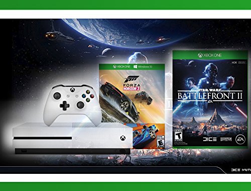Xbox-One-S-500GB-Console-Forza-Horizon-3-Hot-Wheels-Console-Bundle-Star-Wars-Battlefront-II-WWE-2K16-Bundle-3-Items