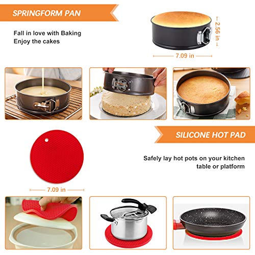 YIHONG 20 Pieces Pressure Cooker Accessories Set Compatible with Instant Pot 6 8 Qt - 2 Steamer Baskets- Non-stick Springform Pan - Stackable Egg Rack - Silicone Egg Bites Mold- with Free Ebook Recipe - Thumbnail 3