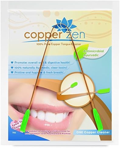 CopperZen 100% Copper Tongue Scraper for an Improved Overall Oral Hygiene, Fresh Breath, Natural Ayurvedic Cleaner by CopperZen