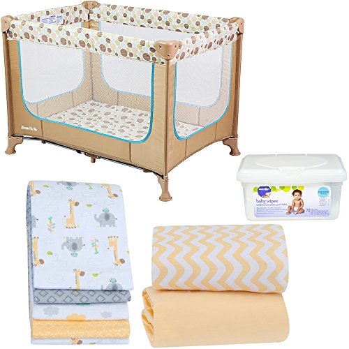Dream On Me Infant Travel Crib Portable Playard Brown