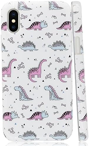 GoldSwift iPhone X Case, Flexible Soft Rubber Gel Case for iPhone X (Cute Dinosaur)