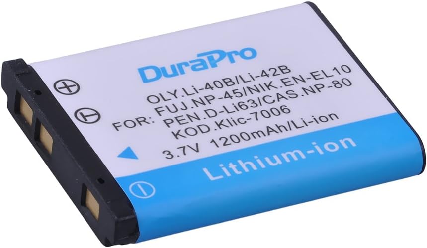DuraPro 2Pcs 3.7V 1200mAh EN-EL10 Li-40B NP-45 Battery + LCD USB Charger for Olympus Li-42B Fujifilm NP-45 Nikon EN-EL10 D-Li63 D-Li108 NP-80 CNP80 KLIC-7006 - Image 3