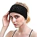 Women Knit Headband - Sport Wool Headbands Cashmere Yoga Headwear Head Wrap Ear Warmer (Black)