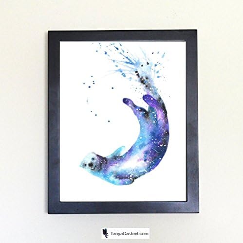 Otter Spirit Animal Art Print from Watercolor Painting