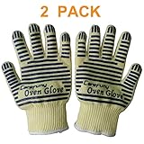 CAREFUNY Revolutionary EN407 Standard Oven Glove, Heat Resistant, Hot Surface Handler Oven Mitt/Grilling Glove, Perfect for Kitchen,540 Degree Resistance, withstands Heat up to 662F(Pack of 2)