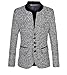 Ouye Men's Stand Collar Light Gray Casual Jacket Large