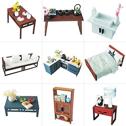 CUTEBEE Puppenhaus Miniatur mit Möbeln, Idee DIY hölzernes Puppenhaus-Kit sowie staubdicht und Musik-Bewegung, Maßstab 1… – Bild 6