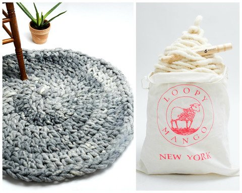 DIY Kit - Crochet Aspen Rug 32" (81 cm) - Ivory