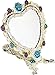 Ivenf Heart Shape Royal Vintage Princess Mirror, Hand-Painted Metal Handheld Mirror, White