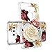 for LG V30 / LG V30 Plus/LG V30S Thinq/LG V35 / LG V35S ThinQ Case, LEEGU Scratch Resistant Floral Printed Clear Design Hard Plastic and TPU Gel Bumper Protective Cover Slim Case - Colorful Flower