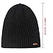 LETHMIK Winter Beanie Skull Cap Warm Knit Fleece Ski Slouchy Hat for Men & Women Plain Black