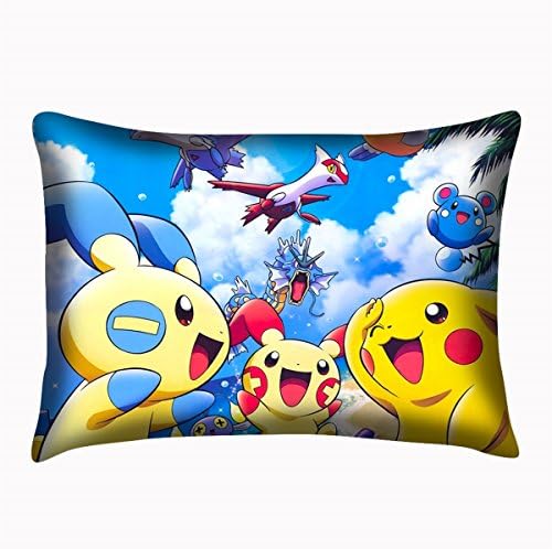 Pokemon Pillowcase Pocket Monster Pikachu Zippered Pillow Case 20x30 Twin sides