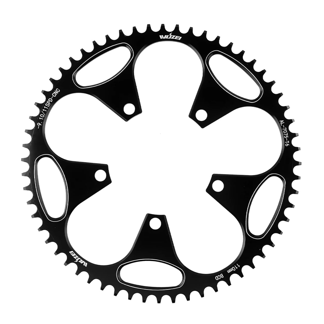BIKECO Bicycle Narrow Wide Chainring 110/130BCD 5 Screws Round Bicycle Chainring 36/38/40/42/44/46/48/50/52/54/56/58/60T Bicycle Chainring for 9 10 11 Speed Road Bike MTB (110BCD,56T)
