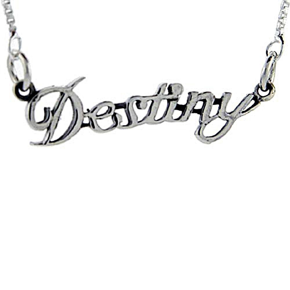 Sterling Silver Name Necklace Destiny 