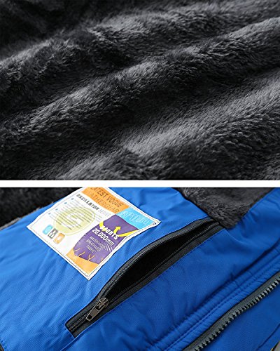 JINSHI Men's Mountain Waterproof Fleece Ski Jacket Windproof Rain Jacket (Blue,M) - Thumbnail 5