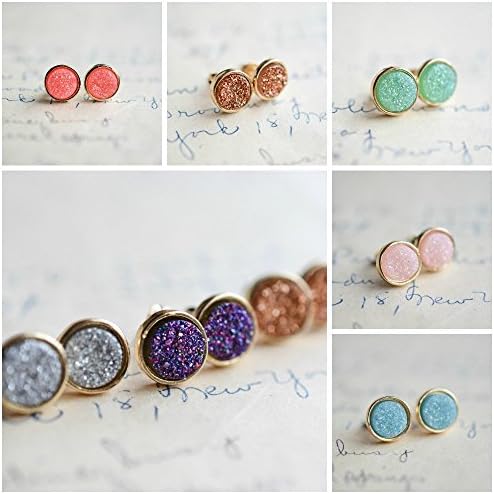 8mm Small Druzy Stud Earrings - 14 colors!