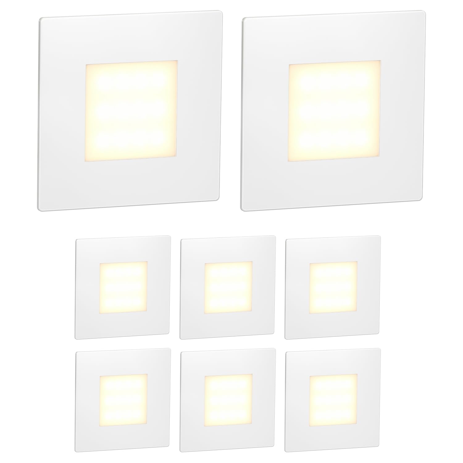 ledscom.de 8 LED Staircase Light/recessed wall Light FEX for Indoors and Outdoors, Angular, 85 x 85mm, Warm White