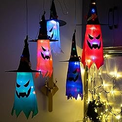 Halloween Decorations WindSock, 5 PCS Witch Hat