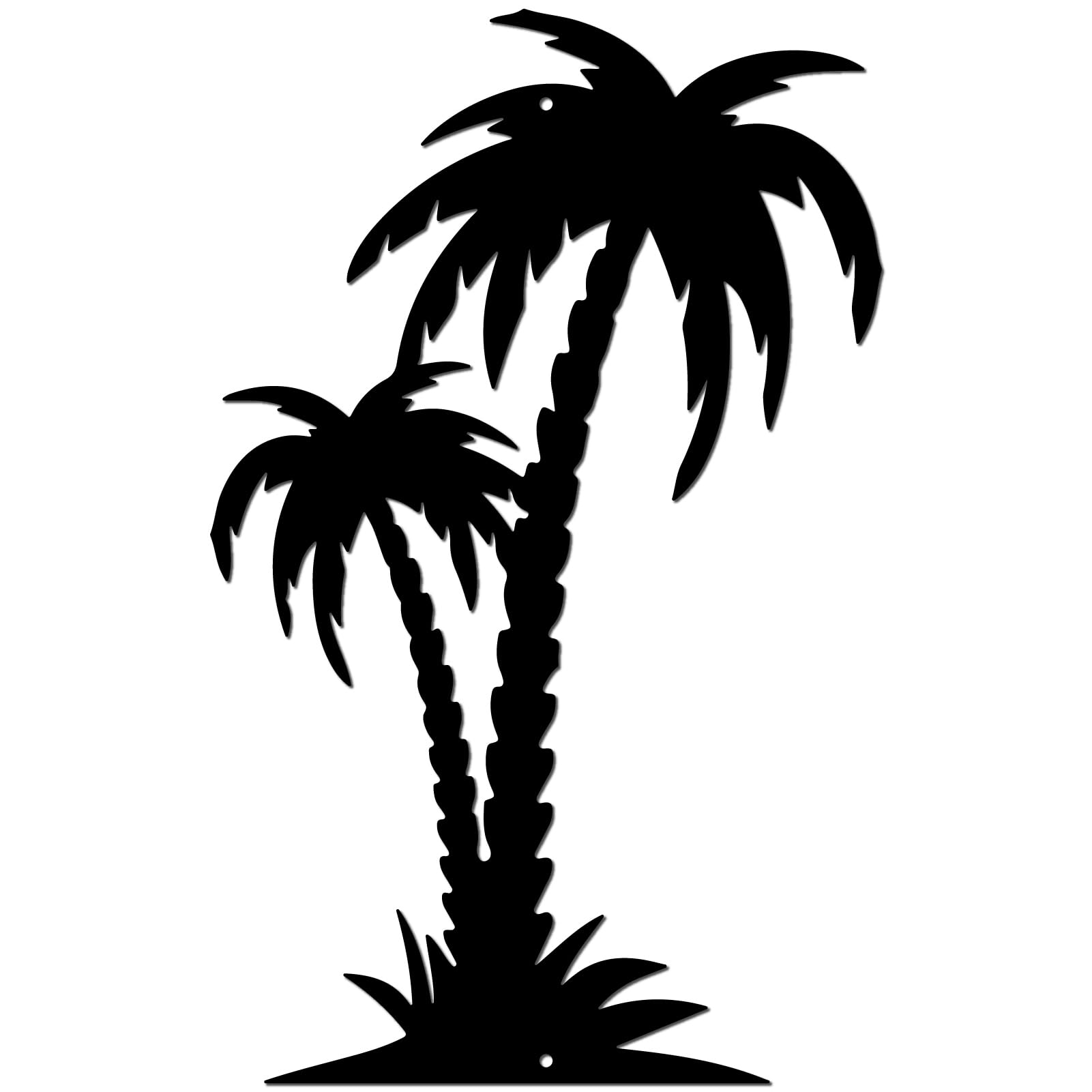 CREATCABIN Metal Coconut Tree Wall Decor Palm Tree Wall Art Black Tropical Trees Sculptures Wall Art Decor Hanging Wall Sign for Above The Bed Living Room Home Garden Supplies 9.8x15.7Inch