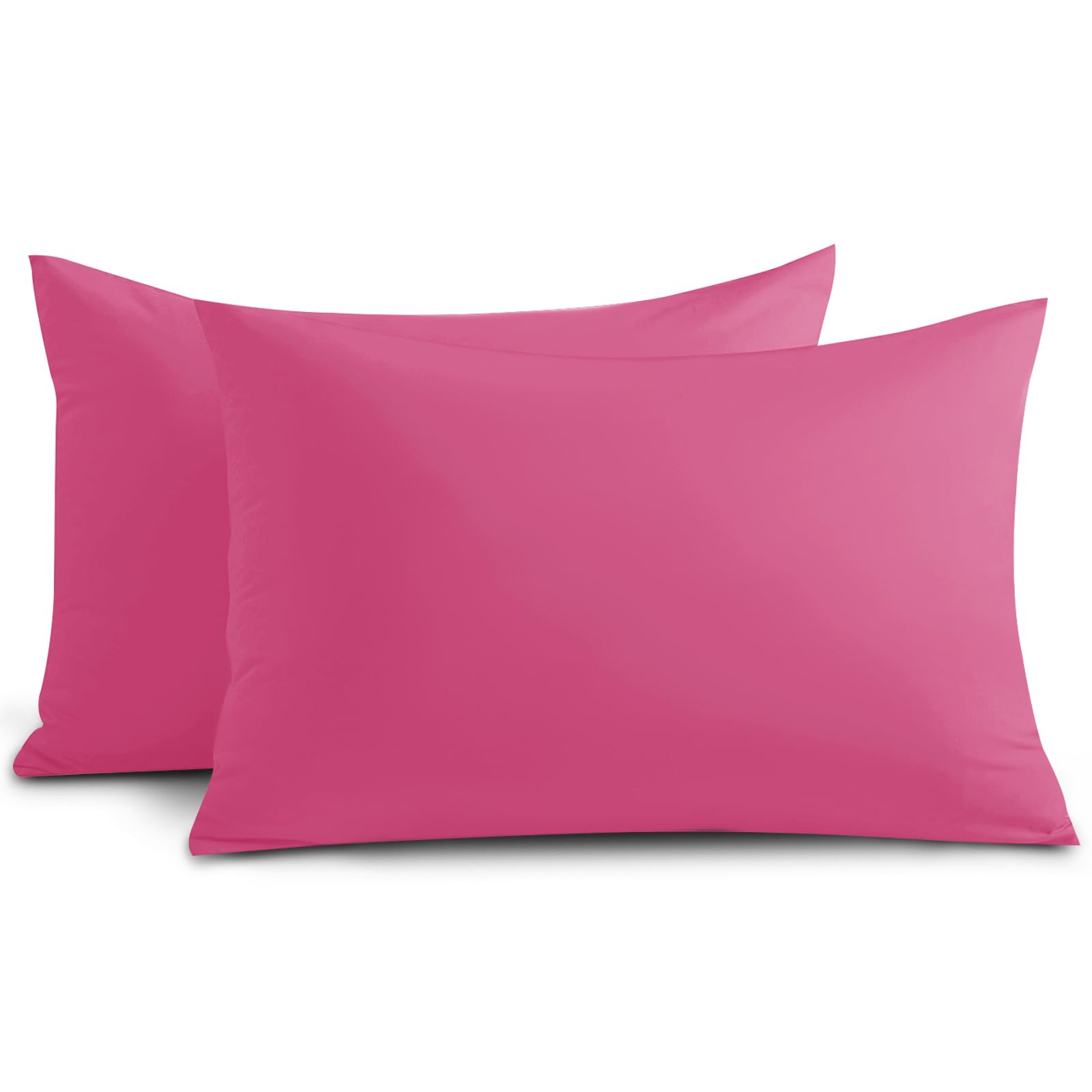 Yorkshire Bedding Pillow Cases 2 Pack - Brushed Microfiber Housewife Pillowcase Hypoallergenic Pillow Cover Standard Size with Envelope Closure (Pink, 50 x 75 cm) — image 1