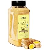 HQOExpress Organic Ground Ginger &ndash; Non GMO, Kosher, USDA Certified Organic Ginger Powder &ndash; Hot and Spicy Aromatic Seasoning for Baking, Rubs, Marinades and Smoothies, 14 oz. Chef Jar