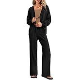 Tankaneo Womens 2 Piece Sweater Sets Oversized Tie Front Cardigan Elastic Waist Pants 2025 Matching Loungewear