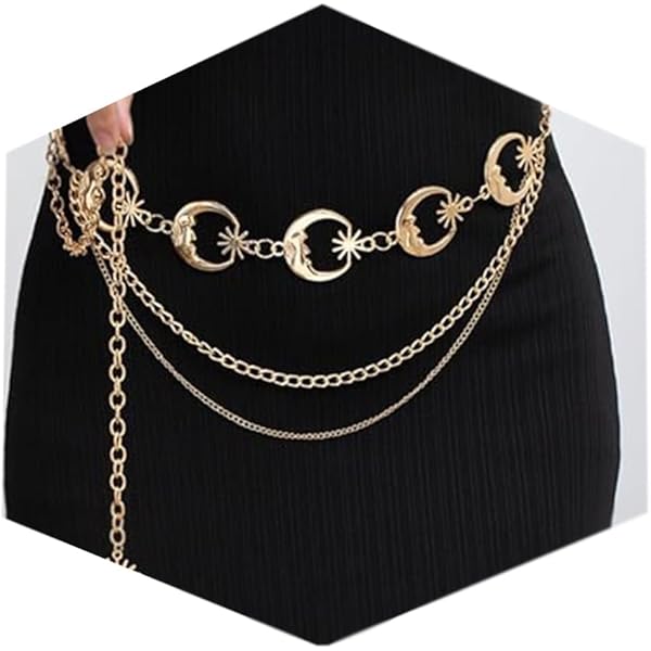 3571 Women\'s Metal Waist Chain Gold Silver Chunky Belts For Dresses (ring Amazon.com: Chain Belts for Women Fashion Plus Size Waist  main image 4