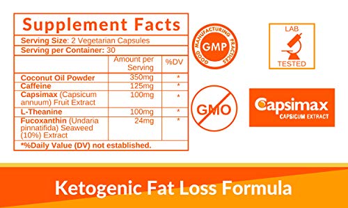 Keto Fast Pills For Weight Loss | Feel the Keto Max Burn | Thermogenic & Nootropic Supplement | Keto Fire | Ketogenic Fat Burner for Mental Focus & Clarity and Fuel | Caspimax, Fucoxanthin & More - Thumbnail 7