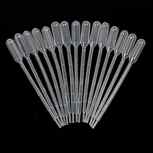 Akak Store 100 Pieces 1ml Clear Plastic Disposable Graduated Transfer Pipettes Essential Oils Pipettes