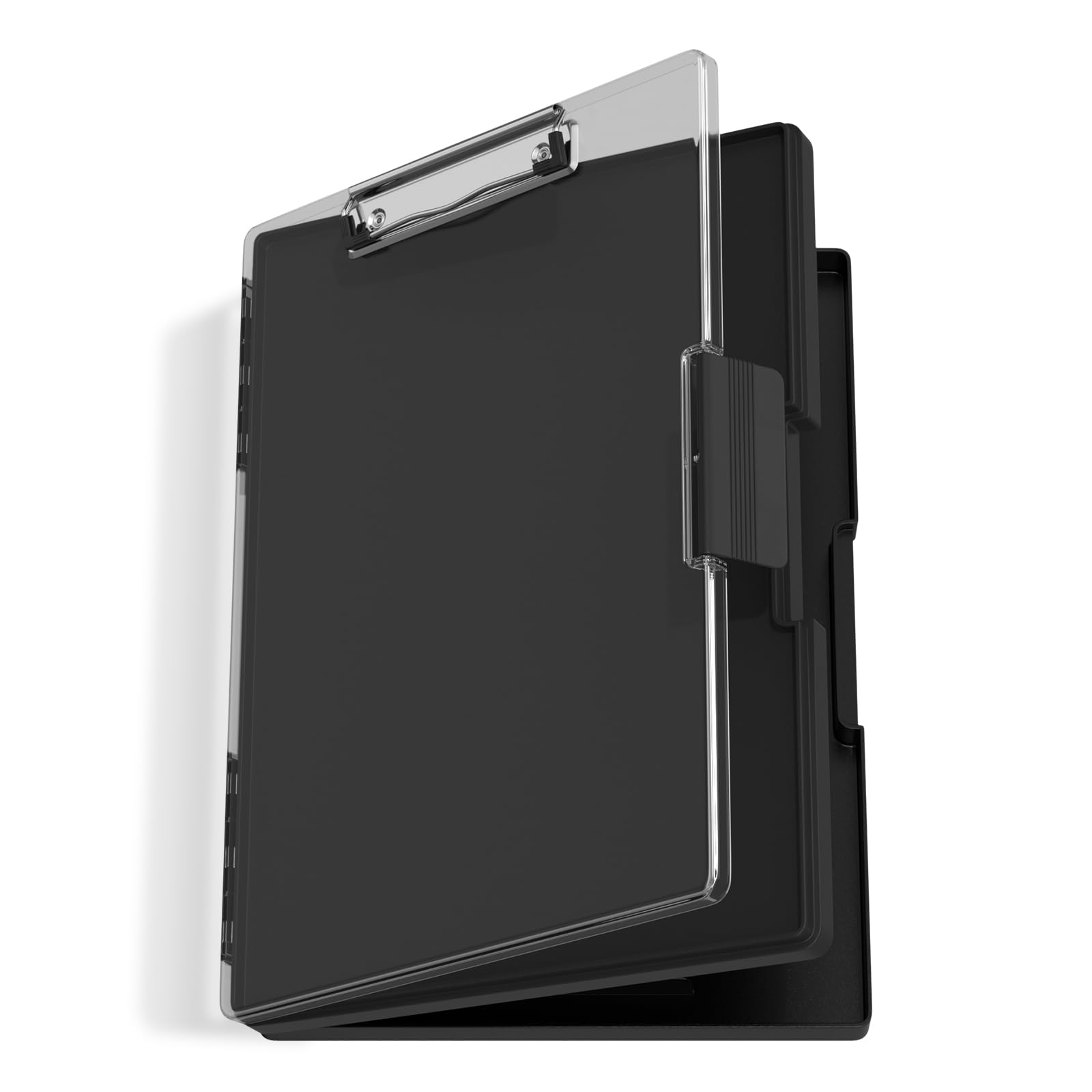 Hnogri Clipboard with Storage, Folder Nursing Clipboards Side Opening, Heavy Duty Clipboard with Dual Compartment Storage Box, Smooth Writing for Work, Office Supplies, School Supplies(Black)