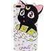iPhone 8 Plus Case, iPhone 7 Plus Case, MC Fashion Cute Japan Cartoon Sailor Moon Crystal Luna Cat Soft IMD Hybrid TPU Rubber Case for iPhone 7 Plus/ iPhone 8 Plus (Black)