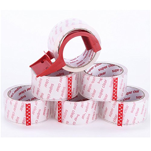 I GO A1PT04 Packing Tape for Moving with Dispenser, 1.88 Inches x 54.6 yd, 6 Rolls with Dispenser
