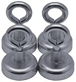 4 Eye Bolt Neodymium Hook Magnets - Each Holds up to 25 Pounds