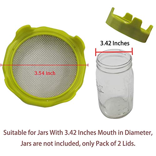 Sprouting lids, Plastic Sprout Lid with Stainless Steel Screen for Wide Mouth Mason Jars, Germinatio - //coolthings.us