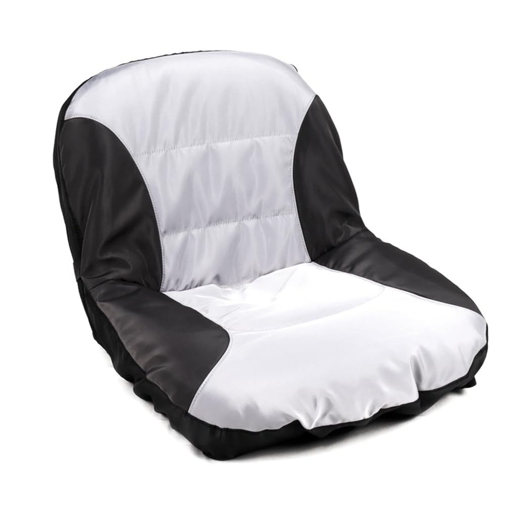 KJKVIVH Universal Riding Lawn Mower Tractor Seats Cover Padded Comfort Pad Storage Pouch Lawn Mower Parts Accessories Black+Gray
