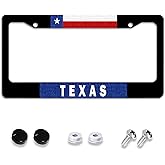 Smoaffly License Plate Frame,Texas Flag Tag Decorative Aluminum Metal Cover for Women,U S Canada Standard,Auto Vehicle Accessories 2 Holes with Screw Caps—12x6 Inch