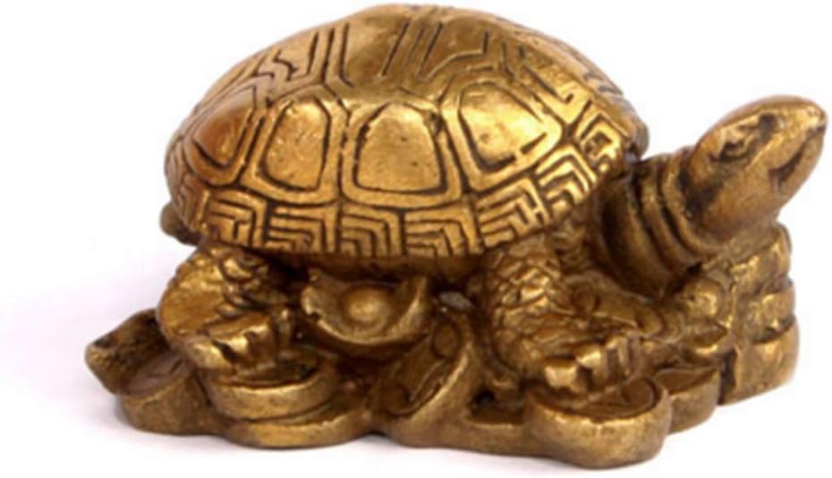 Feng Shui Brass Small Trumpet Turtle Indoor Ornament Home Furnishing Decoration Lucky red String Set