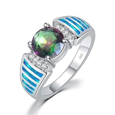 Ring Size Mystic Topaz And Opal Ring CiNily Blue Fire Opal Mystic