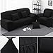 Cherry Juilt Stretch Sofa Cover 1-Piece Spandex Non-Slip Couch Slipcover 3 Cushion Polyester Furniture Protector Black