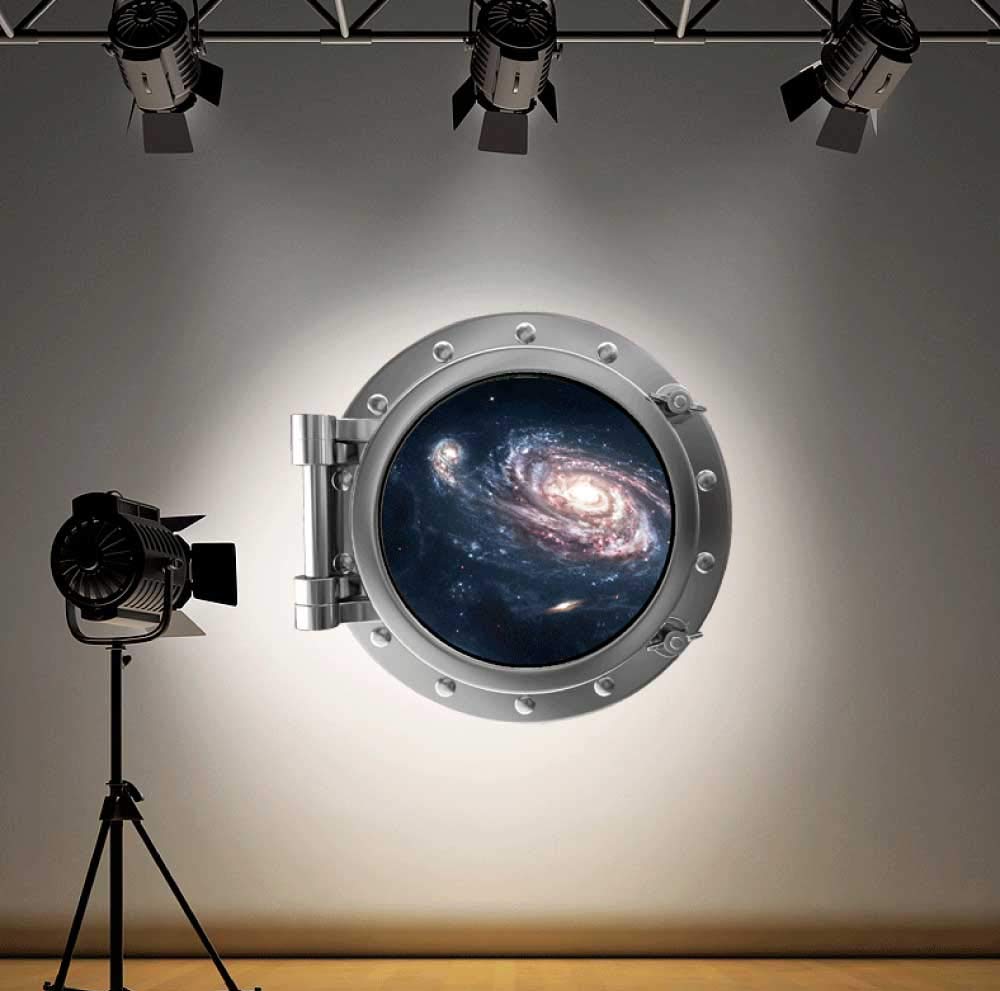 60 Second Makeover Limited Full Colour Galaxy Space Porthole Wall Stickers Space Room Decor Vinyl Stickers Kids Bedroom Accessories Decal Kids Room Decor Planet Solar System Planets 60cm x 60cm
