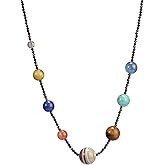 Natural Healing Crystals Solar System 8 planets Bracelet Necklace Gift Jewelry for Women
