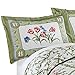 Collections Etc Summer Breeze Floral Pattern Pillow Sham, Green, Sham