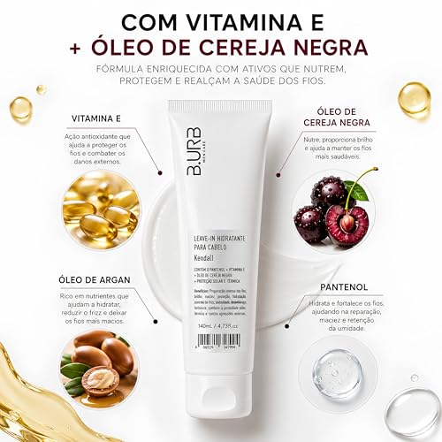 B.URB Leave-In Masculino Kendall 150ml Antifrizz, Proteção Térmica e Hidratação