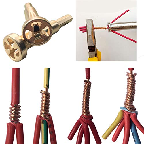 Weite 2.5-4 Square Universal Cable Connector Electrician Wire Twisting Tool Automatic Line Twister, Simultaneously Stripping and Doubling (Gold) - Thumbnail 5