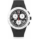 Swatch Chrono 42 Unisex Watch Dress Stainless Steel Black Automatic Waterproof Nothing Basic About Black