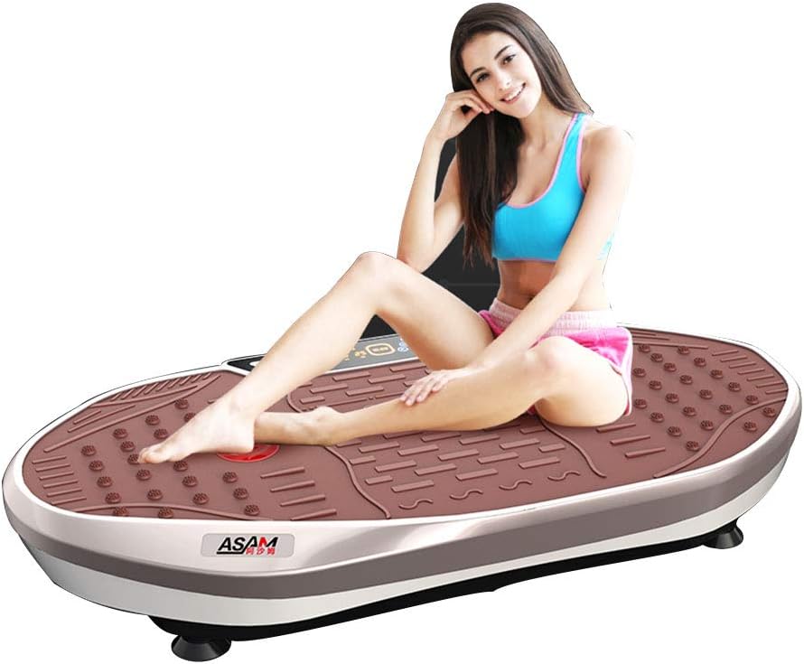 Slimming weight loss machine lazy slimming machine body shaping movement shaking machine multi-function vibration slimming machine (Color : Rose gold, Size : 85 * 45 * 14cm)