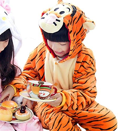 Silver Moonlight Halloween Pajamas Homewear OnePiece Onesie Cosplay Costumes Kigurumi Animal Outfit Loungewear (L, Tigger)