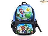 Super Mario (Mario Flying Yoshi) and (Mario Luigi Wario) Full Size School Backpack 17