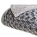 Bedford Home 61A-04438 Plush Flower Fleece Sherpa Throw Blanket, Black, 50 x 60 inches