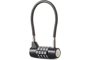 EASTDEER Combination Lock Cable Lock with 4 Digits Cabinet Lock with 7" Cable Length Twist 3.5" Length Durable Cable Ideal for lockers, Gym, Toolbox, Case Small Size Short Cable (7")